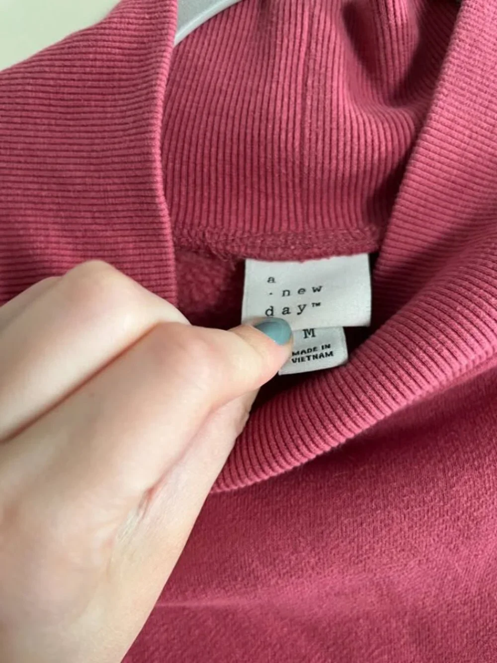 Pink mockneck cropped sweatshirt